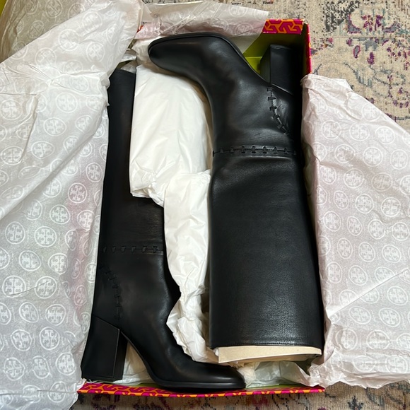 NIB Tory Burch Contraire 90mm Boot Golf Napa Black Size 10.5 Style 42750 - Picture 3 of 15